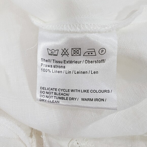 Malvin‎ Hamburg Germany I Love Linen White Linen Dress Size 8 100% Linen - Picture 5 of 6